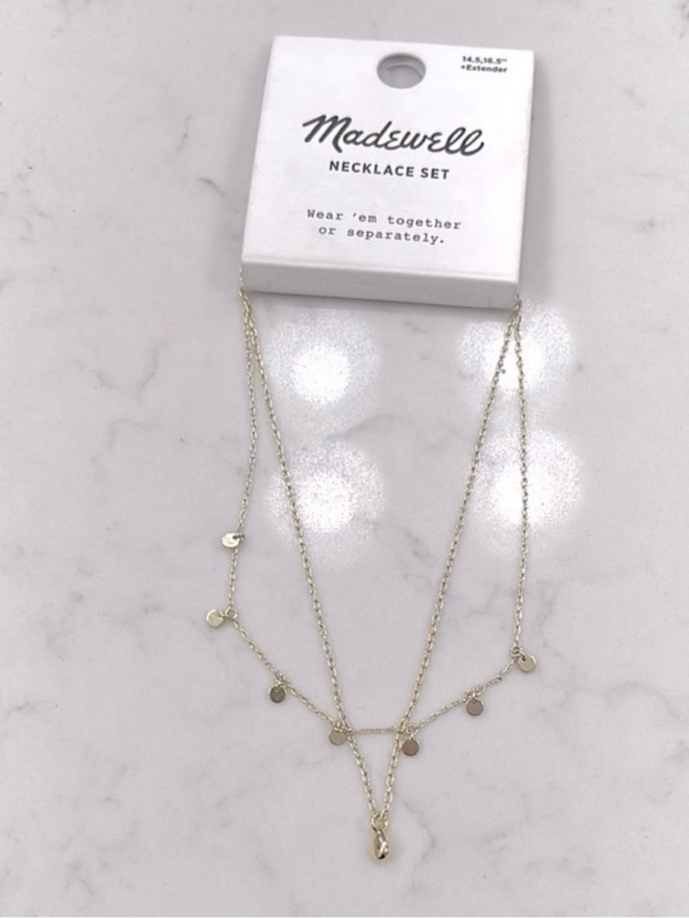 Madewell Two-pack station and pendant gold necklace set